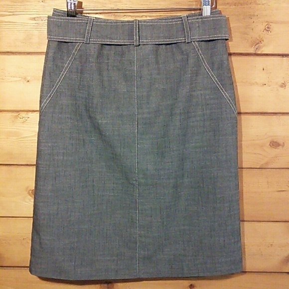 Julie Mitchell | Gray Belted A-Line Skirt Size 4 - Picture 2 of 3